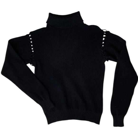 🖤 UGG Chunky Knit Turtleneck Sweater Black, Size S - Picture 6 of 6